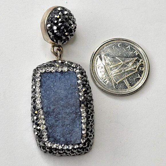 Silver Druzy and Marcasite Pendant - Picture 3 of 14